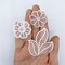 30 PCS Lace Flowers Applique Embroidery Flowers Leaf Sew Iron On Patch, Organza Patches Flowers Applique for Wedding Bridal Dress Sewing Craft DIY Clothes Hair Ornaments (White)